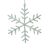 Zodax 8" Green Beaded Snowflake Christmas Hanging Dcor Ornaments, Set of 12