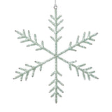 Zodax 10" Green Beaded Snowflake Christmas Hanging Dcor Ornaments, Set of 12