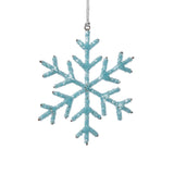 Zodax 6" Blue Beaded Snowflake Christmas Hanging Dcor Ornaments, Set of 12