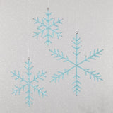 Zodax 6" Blue Beaded Snowflake Christmas Hanging Dcor Ornaments, Set of 12