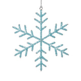Zodax 8" Blue Beaded Snowflake Christmas Hanging Dcor Ornaments, Set of 12