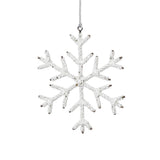 Zodax 6" White Beaded Snowflake Christmas Hanging Dcor Ornaments, Set of 12