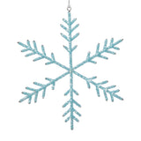 Zodax 10" Blue Beaded Snowflake Christmas Hanging Dcor Ornaments, Set of 12