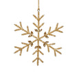 Zodax 8" Golden Beaded Snowflake Christmas Hanging Ornaments, Set of 12