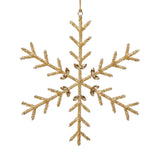 Zodax 10" Golden Beaded Snowflake Christmas Hanging Ornaments, Set of 12