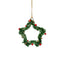 Zodax 4" Green Festive Beaded Christmas Hanging Ornaments with Red Berries, Set of 12