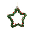 Zodax 6" Green Festive Beaded Christmas Hanging Ornaments with Red Berries, Set of 12