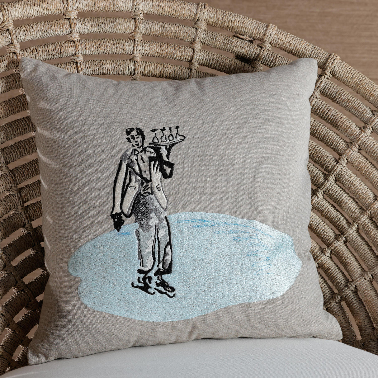 Zodax St. Moritz Glam Cotton Embroidered Throw Pillow, 16" x 16"