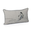 Zodax Suvretta Linen Embroidered Lumbar Throw Pillow