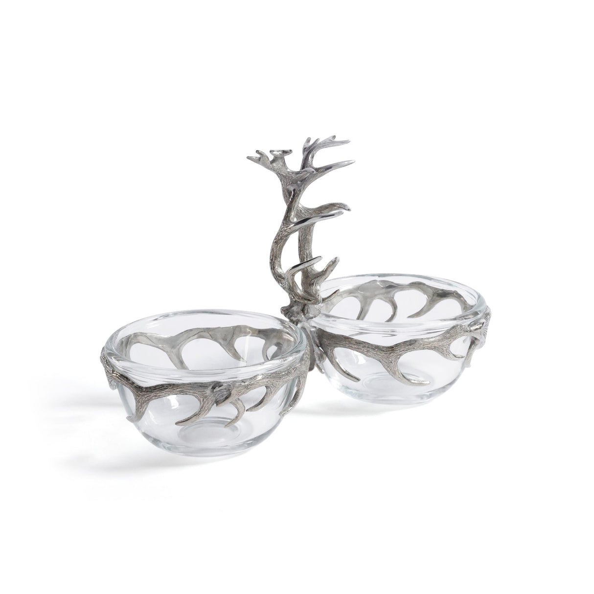 Zodax St. Anton Pewter & Glass Condiment Set