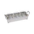 Zodax St. Anton Pewter & Glass 3-Section Condiment Tray