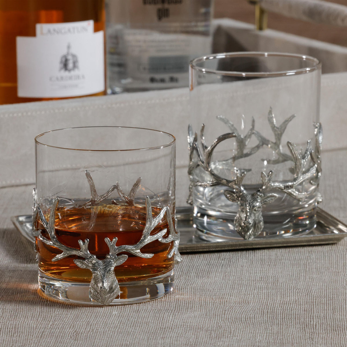 Zodax Large- 13.02 oz/ 385 ml St. Anton Pewter & Glass Rock Glass
