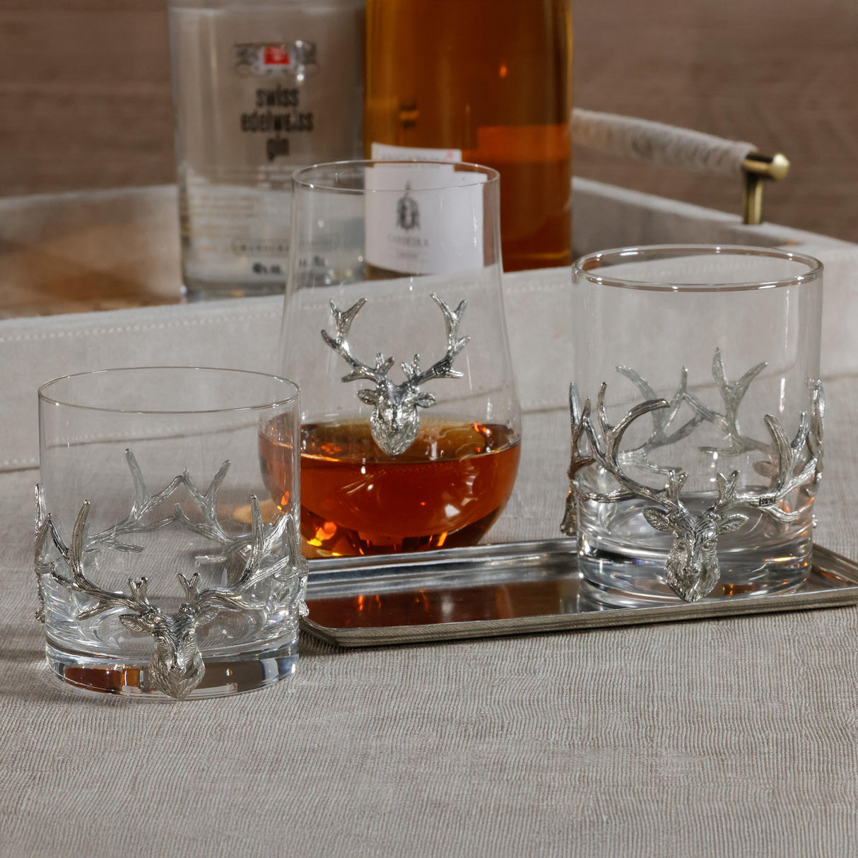 Zodax Large- 13.02 oz/ 385 ml St. Anton Pewter & Glass Rock Glass