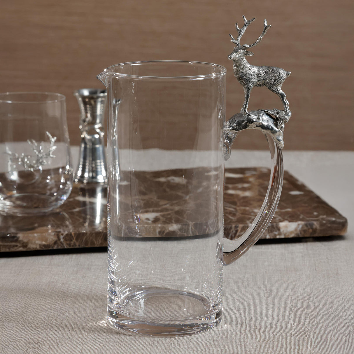 Zodax St. Moritz Pewter & Glass Pitcher
