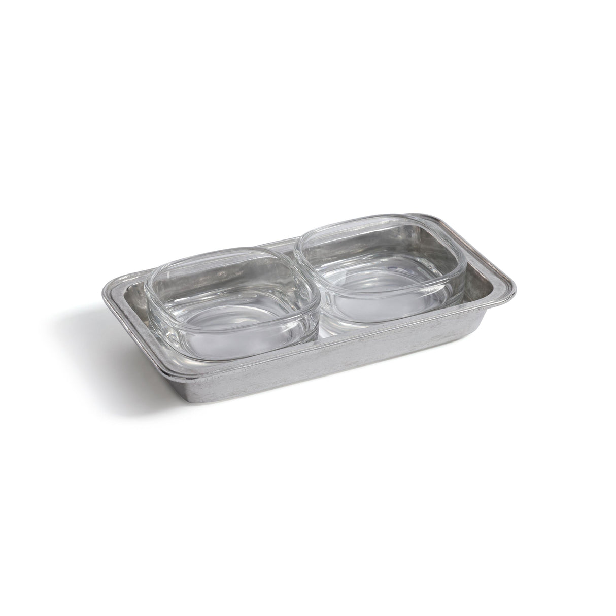 Zodax St. Moritz Pewter & Glass Condiment Set