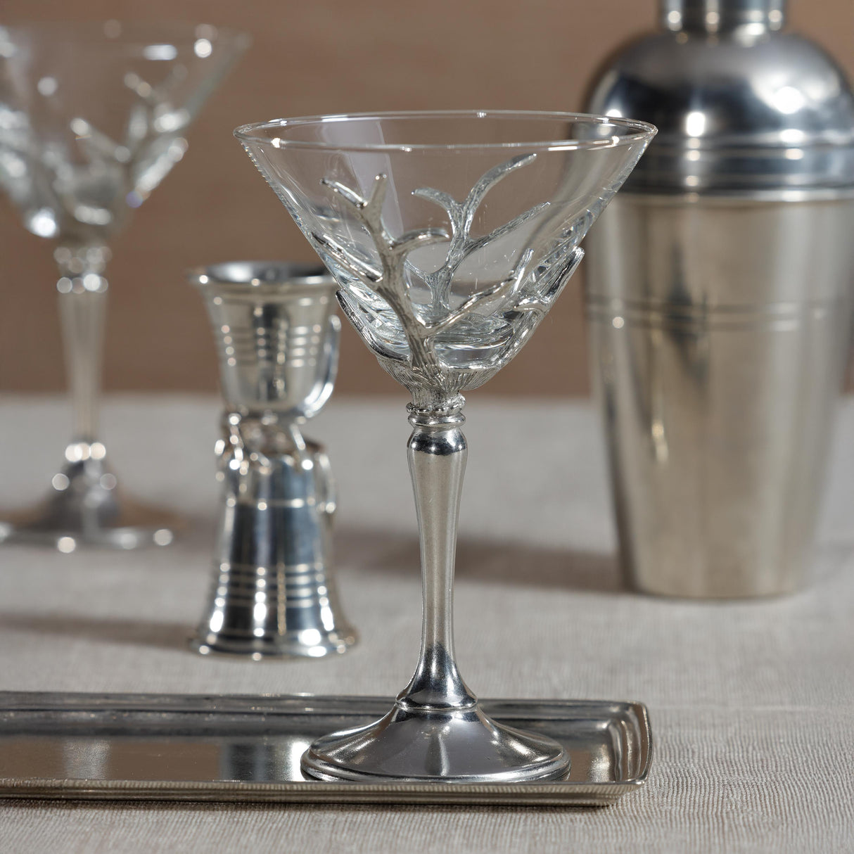 Zodax St. Moritz Pewter & Glass Martini Glass