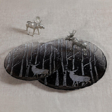 Zodax Smoke Wilderness Glass Dessert Plates, Set of 6