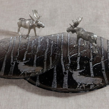 Zodax Smoke Wilderness Glass Dessert Plates, Set of 6