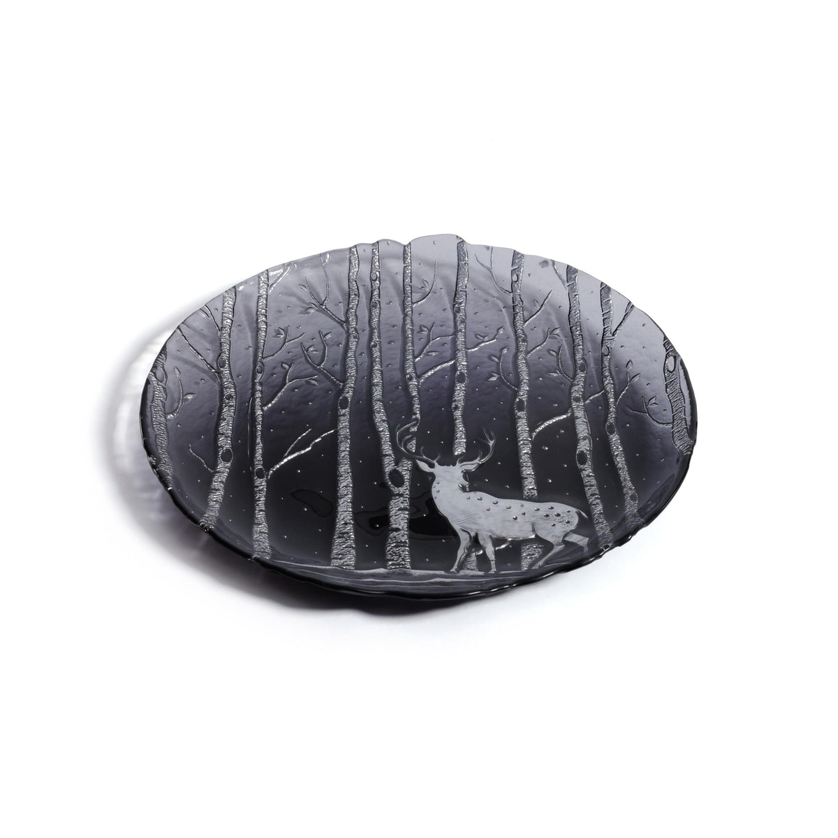 Zodax Smoke Wilderness Glass Dinner Plates, Set of 6
