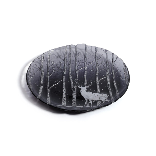 Zodax Smoke Wilderness Glass Dinner Plates, Set of 6