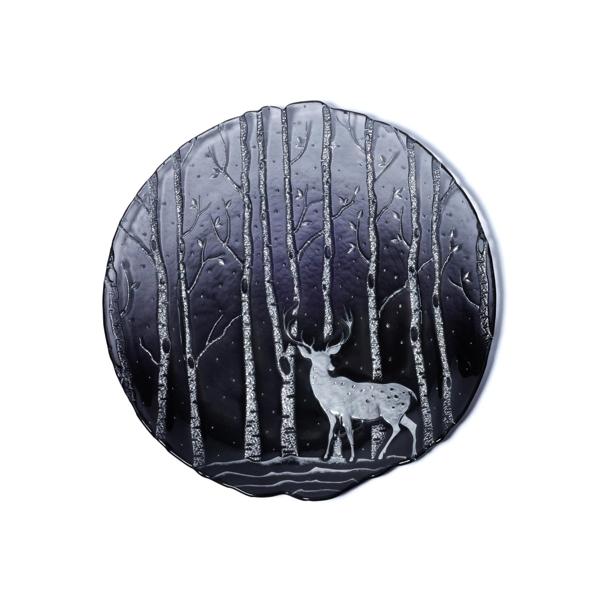 Zodax Smoke Wilderness Glass Dinner Plates, Set of 6