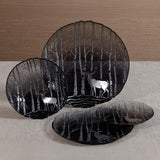 Zodax Smoke Wilderness Glass Dinner Plates, Set of 6