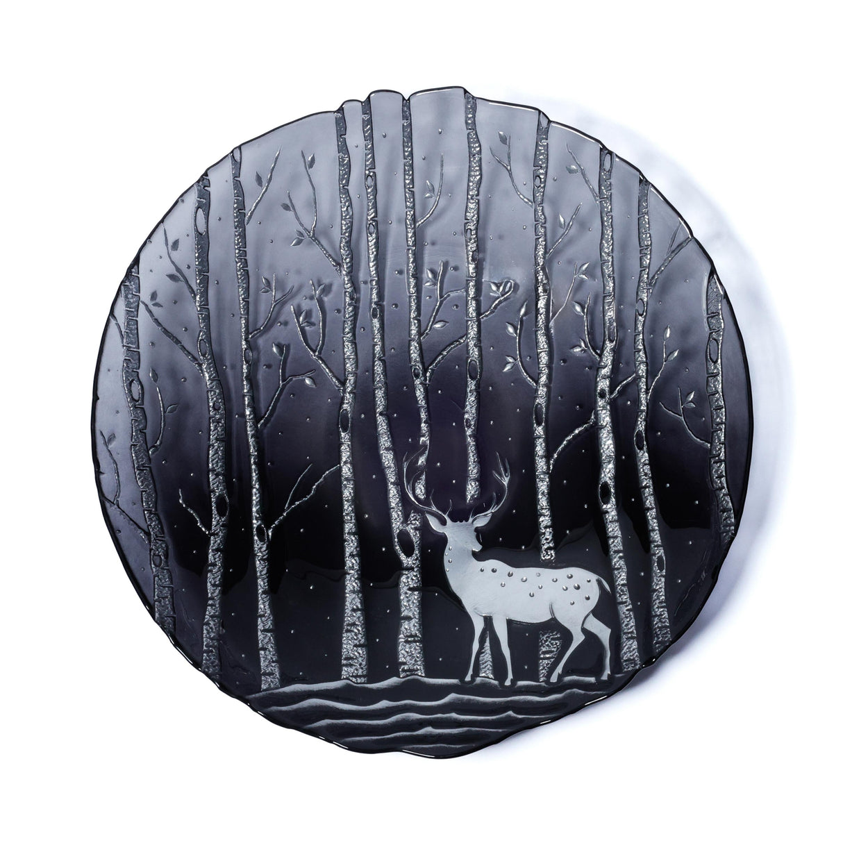 Zodax Smoke Wilderness Large Glass Serving Bowls, Set of 4 Family Style Serving Bowls