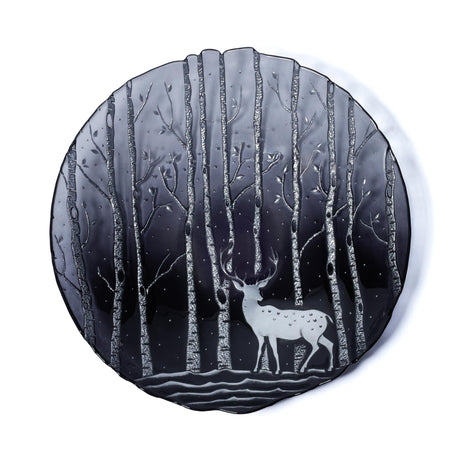 Zodax Smoke Wilderness Large Glass Serving Bowls, Set of 4 Family Style Serving Bowls