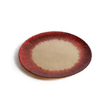 Zodax Gold & Red Celestial Rim Glass Dinner Plates, Set of 6