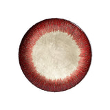 Zodax Gold & Red Celestial Rim Glass Dinner Plates, Set of 6