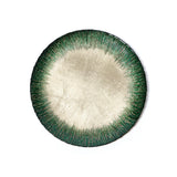 Zodax Gold & Green Celestial Rim Glass Dinner Plates, Set of 6