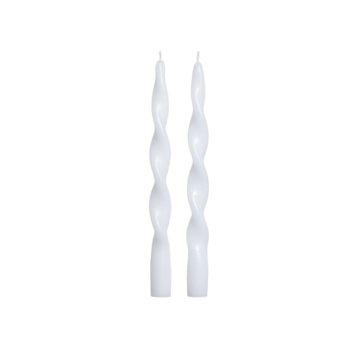 Zodax 10" White Lumire Twist Formal Taper Candles, Set of 12 Holiday Table Dcor
