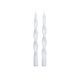 Zodax 10" White Lumire Twist Formal Taper Candles, Set of 12 Holiday Table Dcor