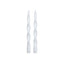 Zodax 10" White Lumire Twist Formal Taper Candles, Set of 12 Holiday Table Dcor