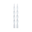 Zodax 12" White Lumire Twist Formal Taper Candles, Set of 12 Holiday Table Dcor