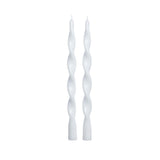 Zodax 12" White Lumire Twist Formal Taper Candles, Set of 12 Holiday Table Dcor