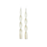 Zodax 10" Ivory Lumire Twist Formal Taper Candles, Set of 12 Holiday Table Dcor