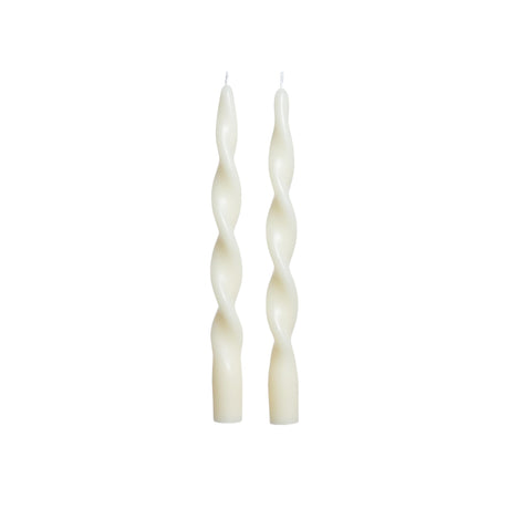 Zodax 10" Ivory Lumire Twist Formal Taper Candles, Set of 12 Holiday Table Dcor