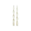 Zodax 10" Ivory Lumire Twist Formal Taper Candles, Set of 12 Holiday Table Dcor
