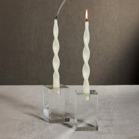 Zodax 10" Ivory Lumire Twist Formal Taper Candles, Set of 12 Holiday Table Dcor