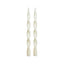 Zodax 12" Ivory Lumire Twist Formal Taper Candles, Set of 12 Holiday Table Dcor