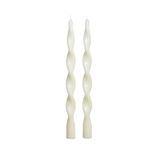 Zodax 12" Ivory Lumire Twist Formal Taper Candles, Set of 12 Holiday Table Dcor