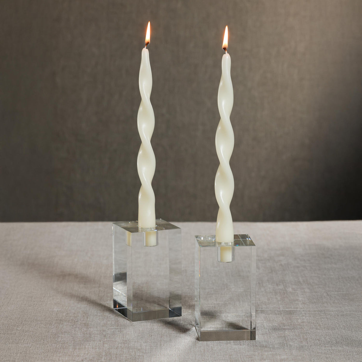 Zodax 12" Ivory Lumire Twist Formal Taper Candles, Set of 12 Holiday Table Dcor