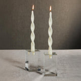 Zodax 12" Ivory Lumire Twist Formal Taper Candles, Set of 12 Holiday Table Dcor