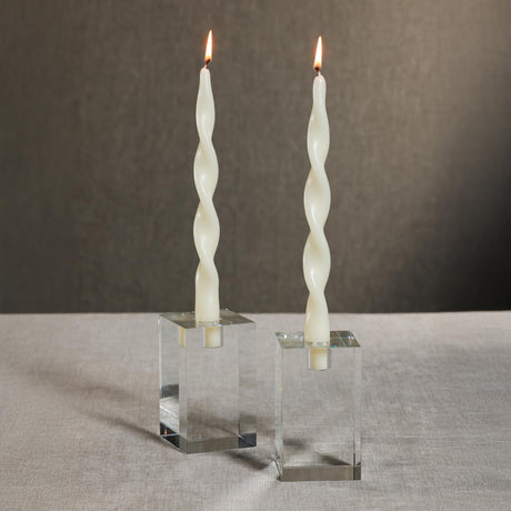 Zodax 12" Ivory Lumire Twist Formal Taper Candles, Set of 12 Holiday Table Dcor