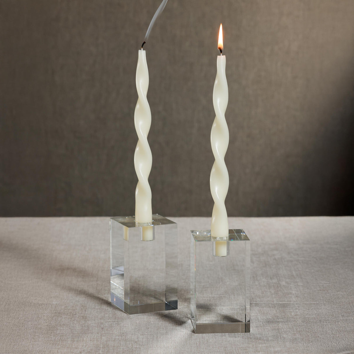 Zodax 12" Ivory Lumire Twist Formal Taper Candles, Set of 12 Holiday Table Dcor