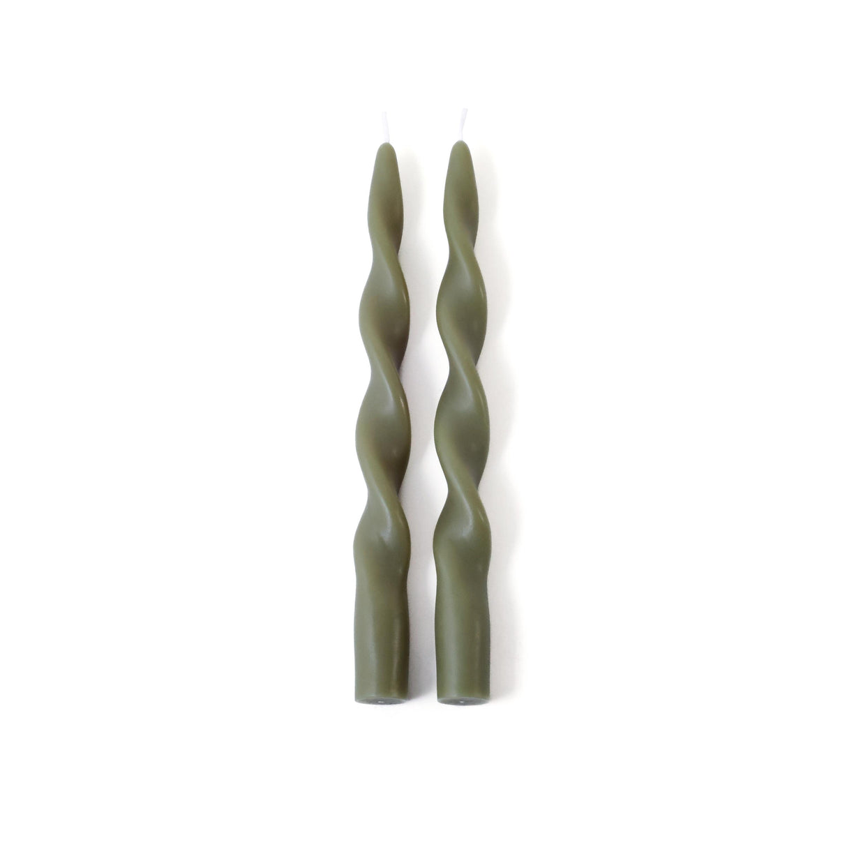 Zodax 10" Dried Sage Lumire Twist Formal Taper Candles, Set of 12 Holiday Table Dcor