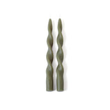Zodax 10" Dried Sage Lumire Twist Formal Taper Candles, Set of 12 Holiday Table Dcor