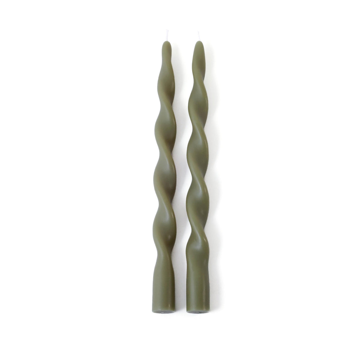 Zodax 12" Dried Sage Lumire Twist Formal Taper Candles, Set of 12 Holiday Table Dcor