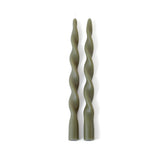 Zodax 12" Dried Sage Lumire Twist Formal Taper Candles, Set of 12 Holiday Table Dcor